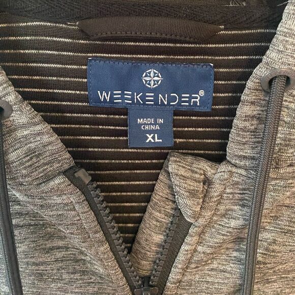 Weekender Sz XL Gray Men’s Front Zipper Side Pocket Hoodie Jacket - Picture 4 of 6